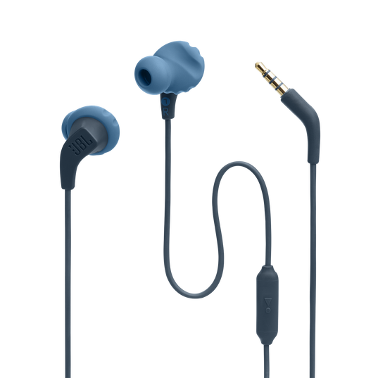 JBL Endurance Run 2 Wired - Blue - Waterproof Wired Sports In-Ear Headphones - Detailshot 4